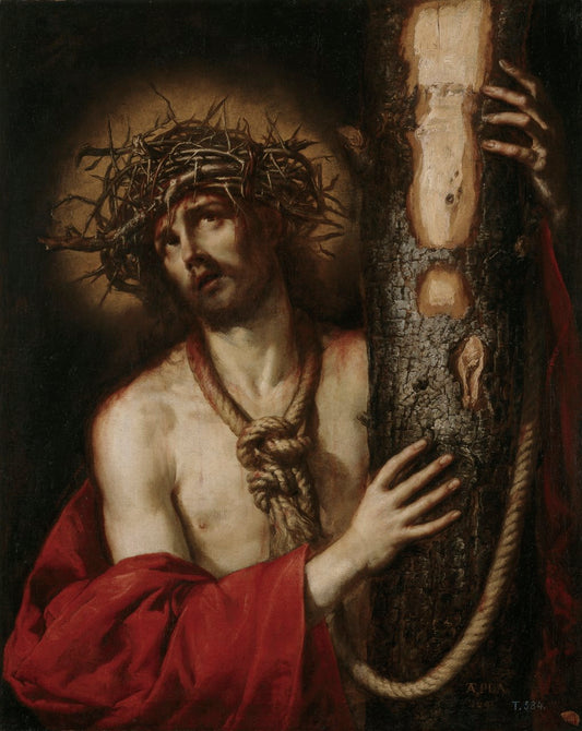 Christ, Man of Sorrows, vintage artwork by Antonio de Pereda, 12x8" (A4) Poster