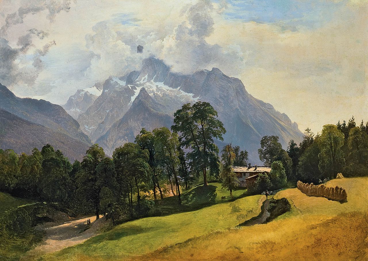 Mountains in Berchtesgaden, vintage artwork by Friedrich Gauermann, A3 (16x12") Poster Print