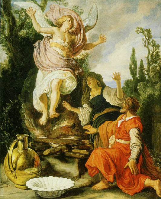 The Sacrifice of Manoah, vintage artwork by Pieter Lastman, 12x8" (A4) Poster