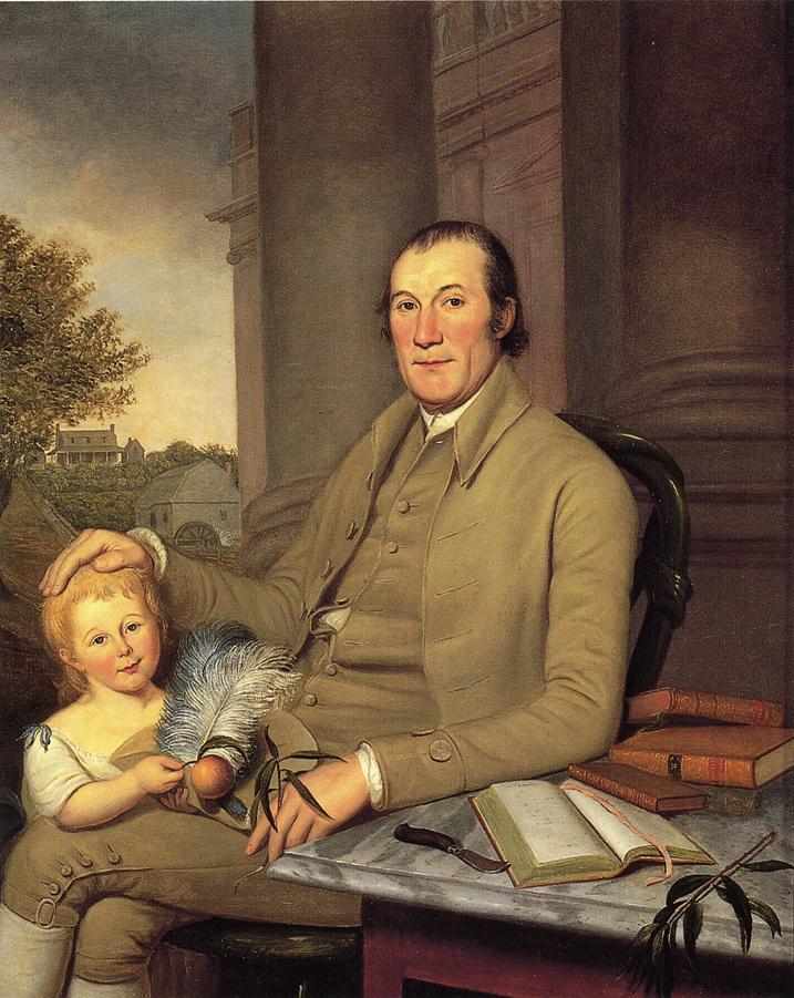 William Smith and His Grandson, vintage artwork by Charles Willson Peale, 12x8" (A4) Poster