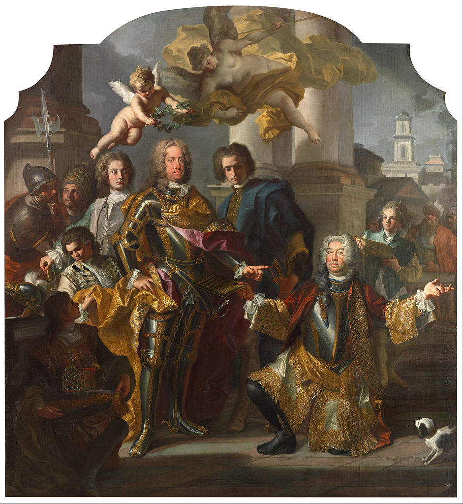 Emperor Charles VI and Gundacker, Count Althann, vintage artwork by Francesco Solimena, 12x8" (A4) Poster