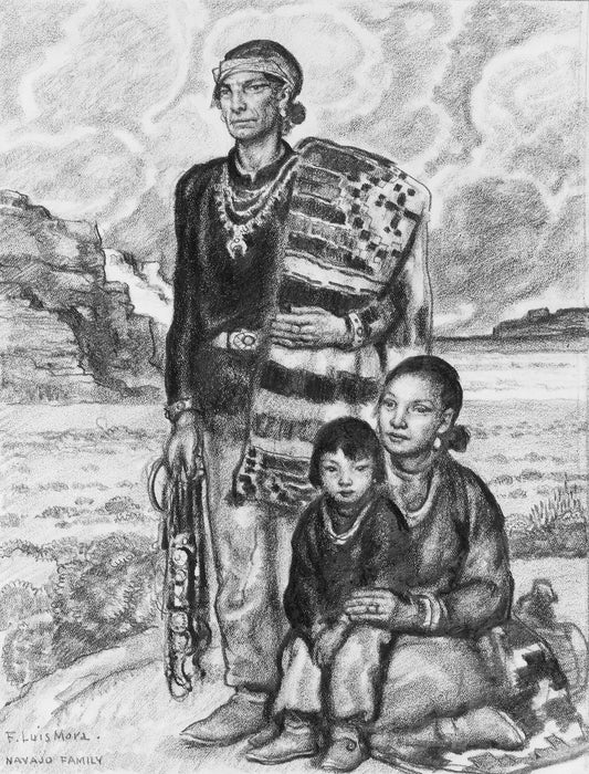 Navajo Family by Francis Luis Mora,16x12(A3) Poster