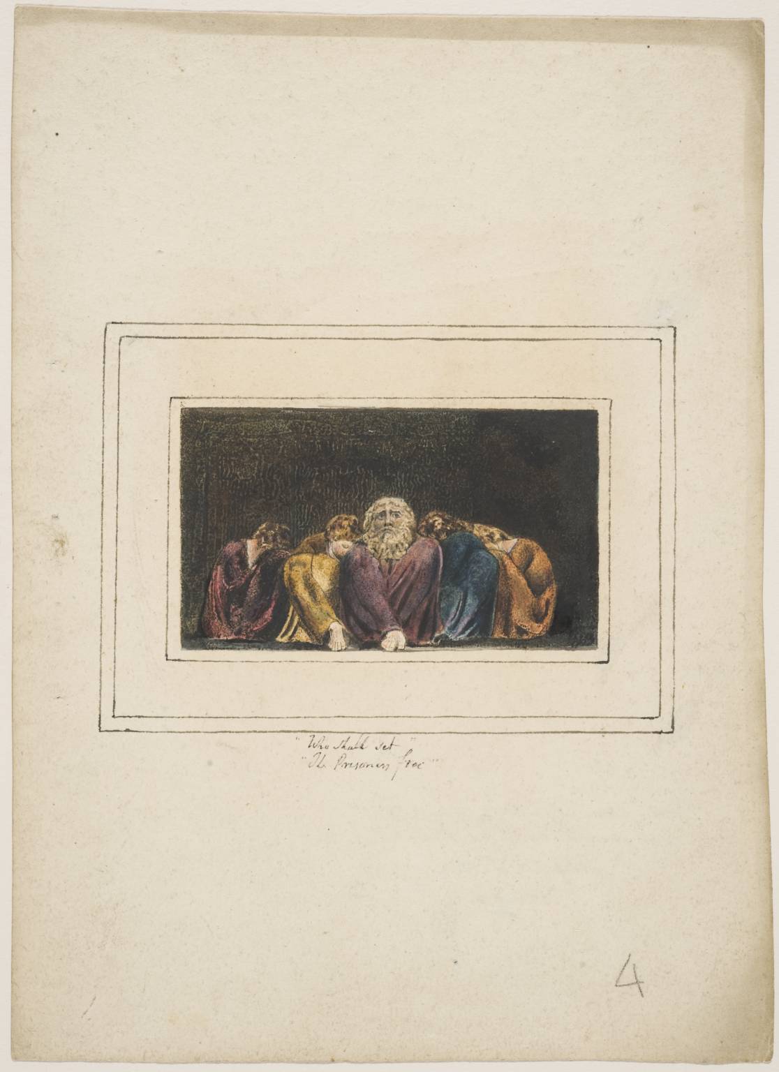 The Marriage of Heaven and Hell, Plate 16, vintage artwork by William Blake, 12x8" (A4) Poster