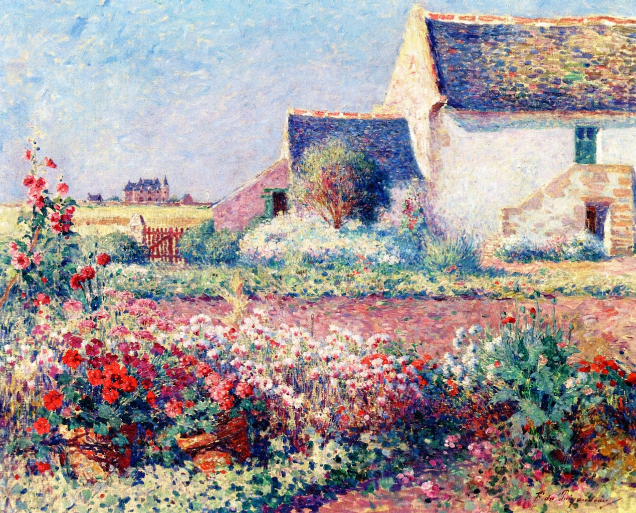 raniums in the Garden at Kervaudu by Ferdinand du Puigaudeau,A3(16x12")Poster