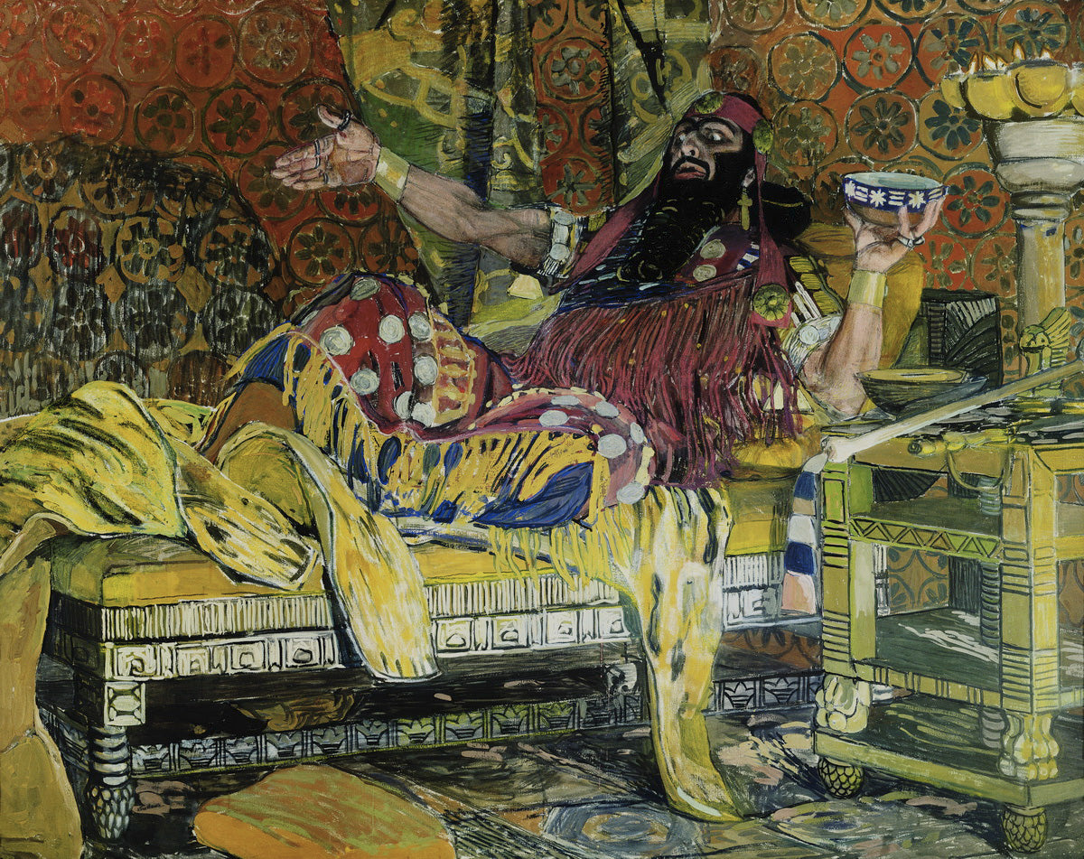 Fedor Chaliapin as Holofernes, vintage artwork by Alexander Golovin, 12x8" (A4) Poster