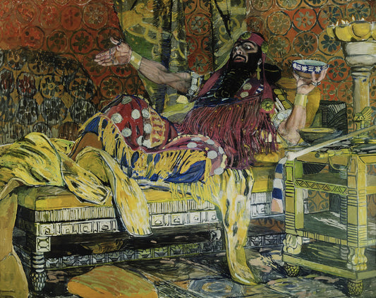 Fedor Chaliapin as Holofernes, vintage artwork by Alexander Golovin, 12x8" (A4) Poster
