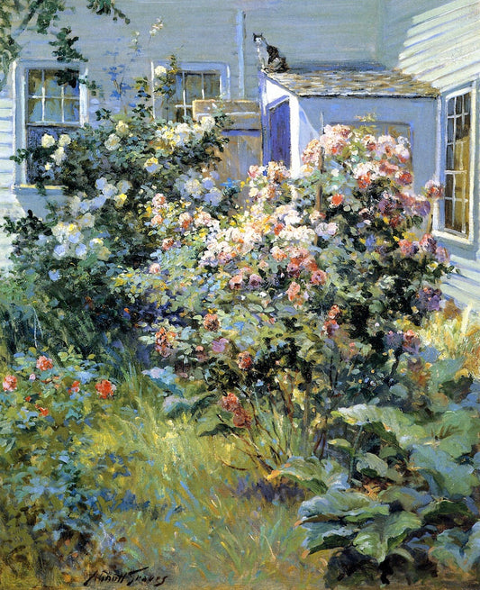 Backyard with a Cat by Abbott Fuller Graves,A3(16x12")Poster