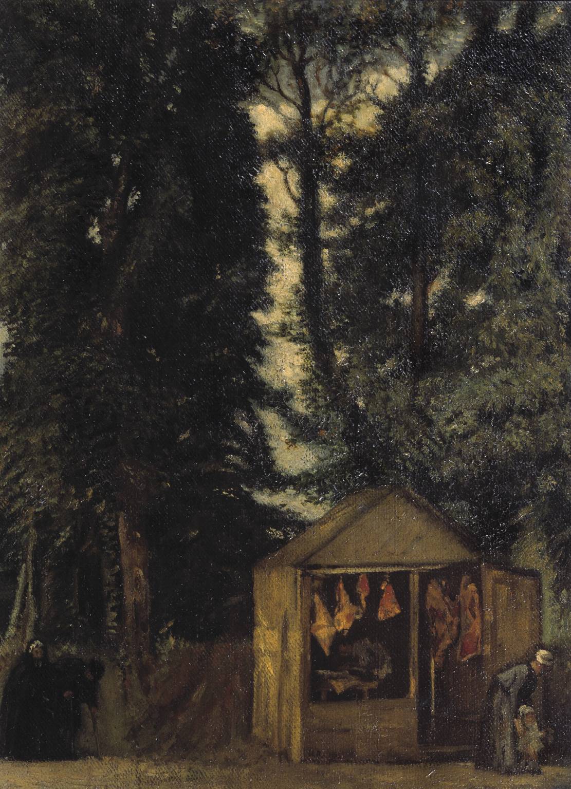 he Butcher's Shop under the Trees by Sir William Rothenstein,16x12(A3) Poster