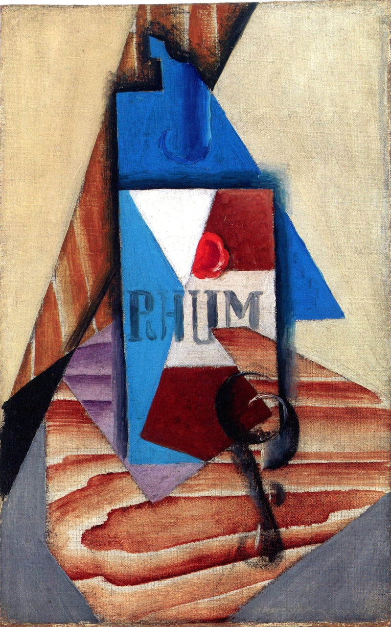 The Bottle of Rum, vintage artwork by Juan Gris, 12x8" (A4) Poster