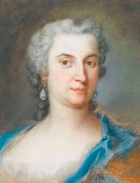 Portrait of Countess d'Orsini, vintage artwork by Rosalba Carriera, 12x8" (A4) Poster