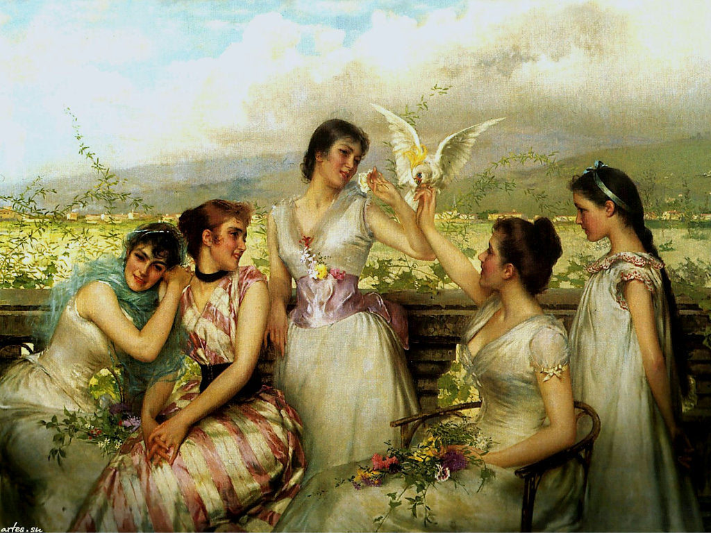 In the sunny south by Vittorio Matteo Corcos,A3(16x12")Poster