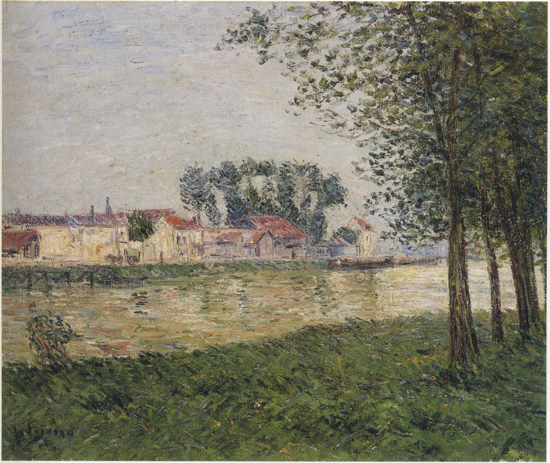 by  the Oise at Parmain, vintage artwork by Gustave Loiseau, 12x8" (A4) Poster