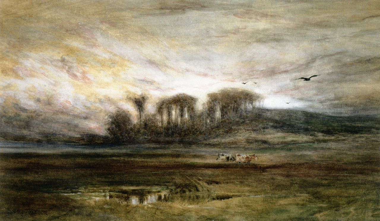 Sunset on the Marsh, vintage artwork by Samuel P. R. Triscott, 12x8" (A4) Poster