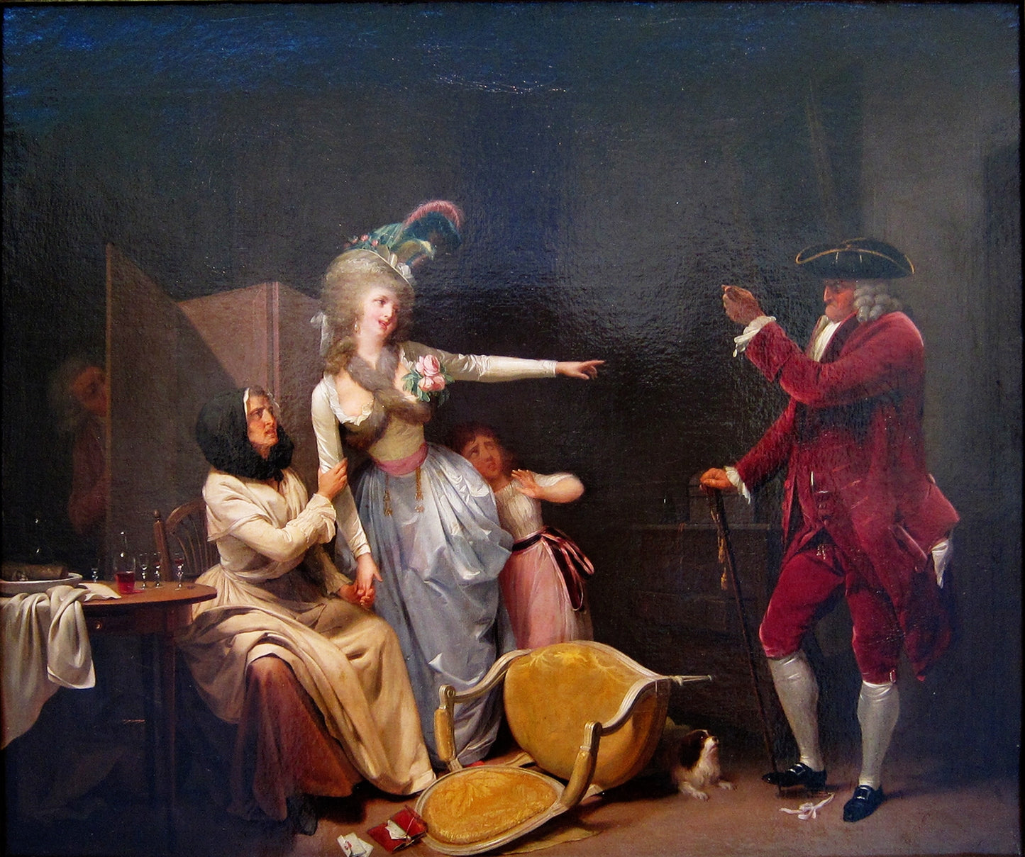 The Jaleous Old Man, vintage artwork by Louis-Leopold Boilly, 12x8" (A4) Poster