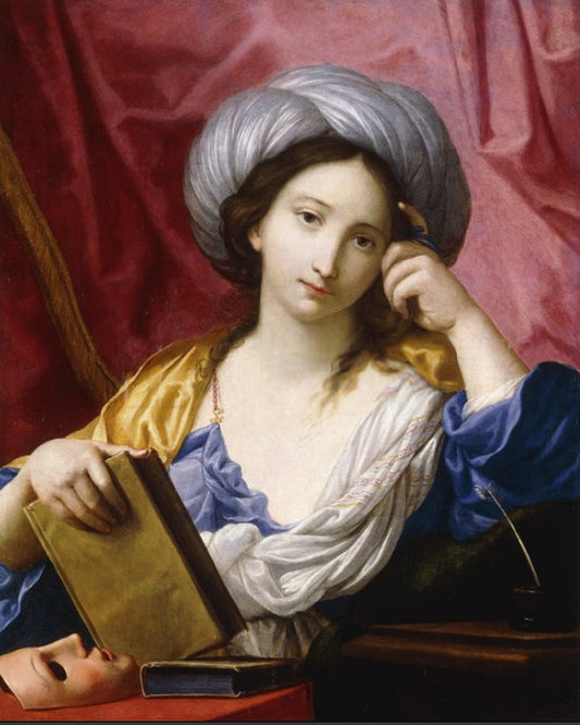 Melpomene, The Muse of Tragedy, vintage artwork by Elisabetta Sirani, 12x8" (A4) Poster