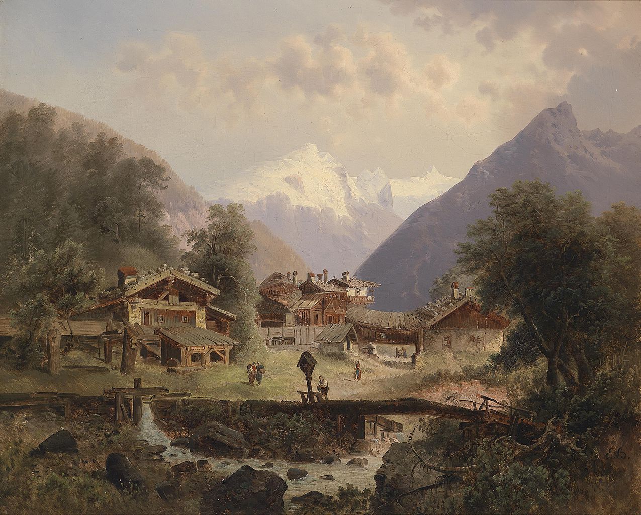 Gebirgsdorf by Emil Barbarini,A3(16x12")Poster