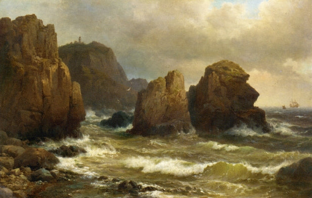 Cape Cullen, Norway, vintage artwork by Vilhem Melby , 12x8" (A4) Poster