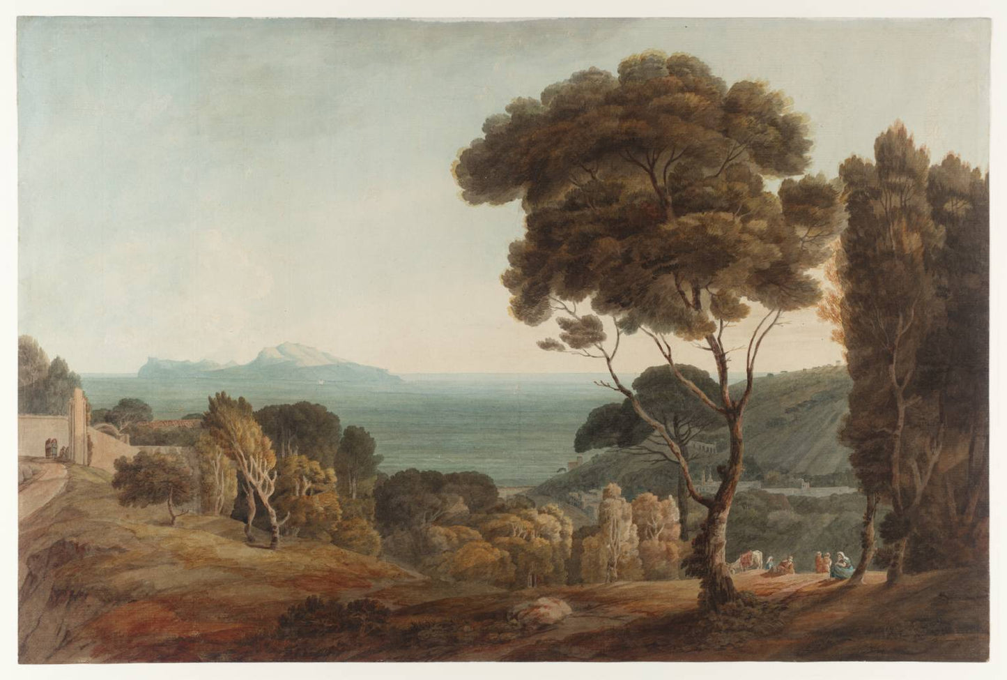 Naples and Capri, vintage artwork by Francis Towne, 12x8" (A4) Poster