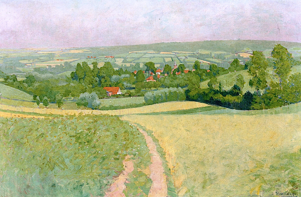 Landscape, Path Traversing a Field by Ferdinand Hart Nibbrig,A3(16x12")Poster