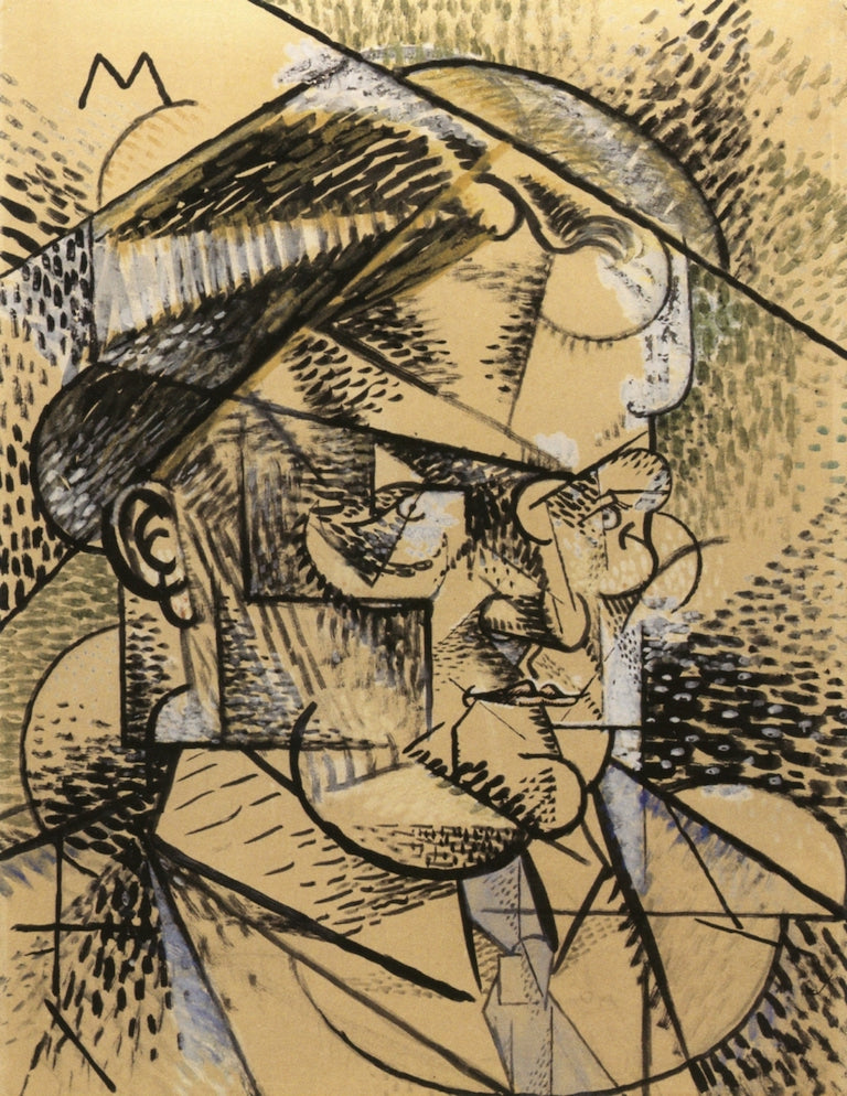 Portrait of the Poet Edouard Gazanion, vintage artwork by Louis Marcoussis, 12x8" (A4) Poster