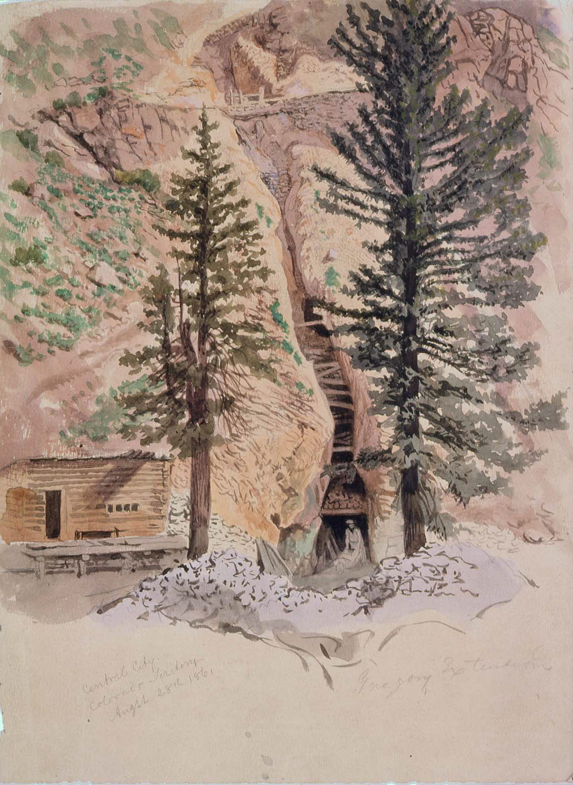 Gold Mining, Central City, vintage artwork by Emanuel Gottlieb Leutze, A3 (16x12") Poster Print