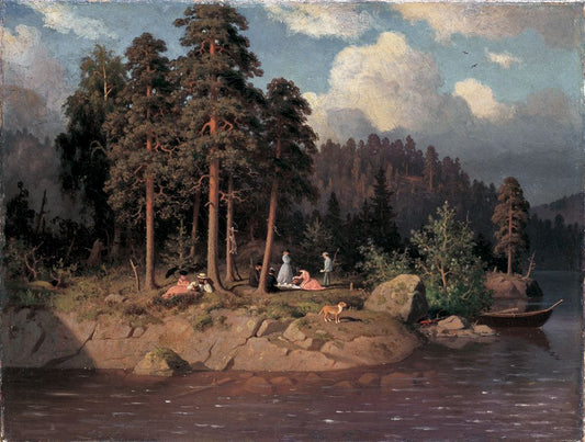 Retkiseurure Haminalahdella, vintage artwork by Ferdinand von Wright, 12x8" (A4) Poster