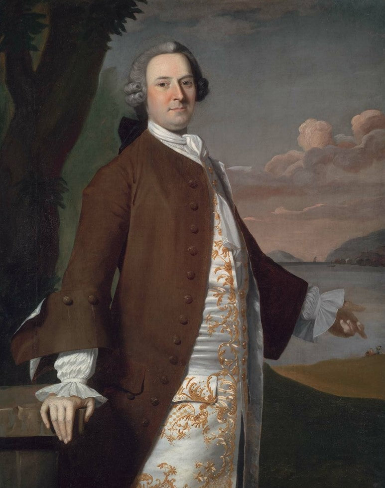 Isaac Winslow, vintage artwork by Robert Feke, 12x8" (A4) Poster