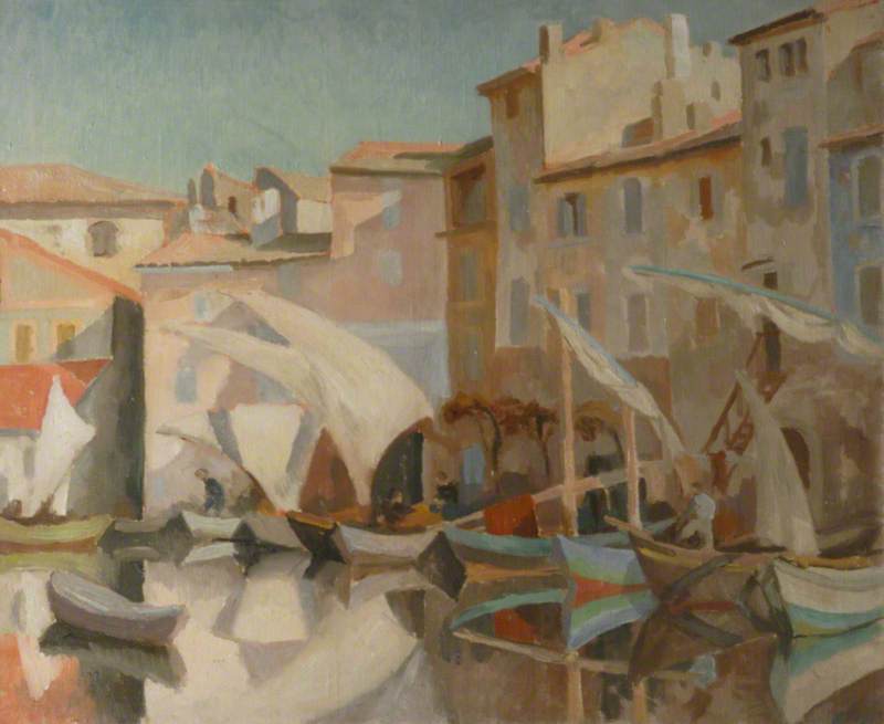 The Harbour, St Tropez, vintage artwork by Roger Eliot Fry, 12x8" (A4) Poster