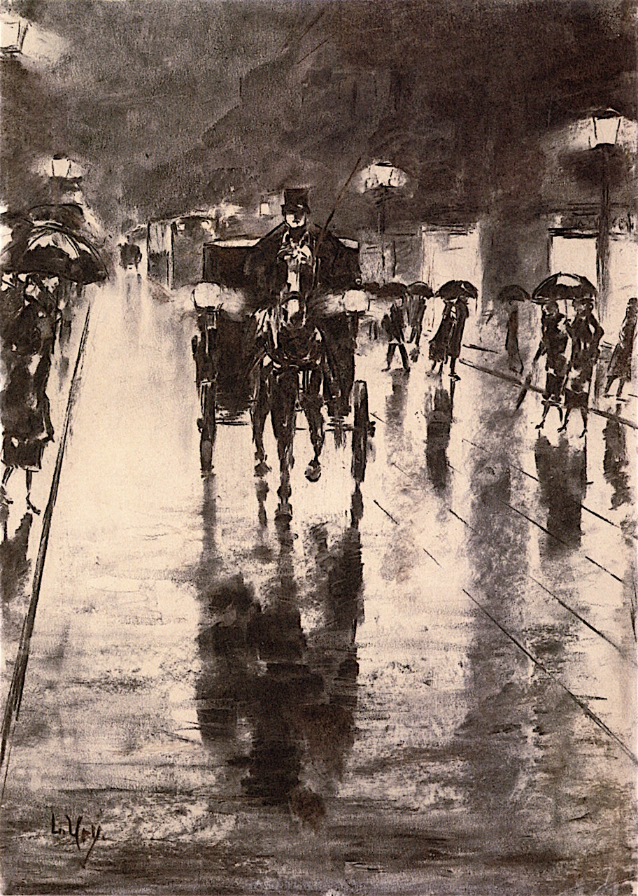 Berlin at Night by Lesser Ury,A3(16x12")Poster