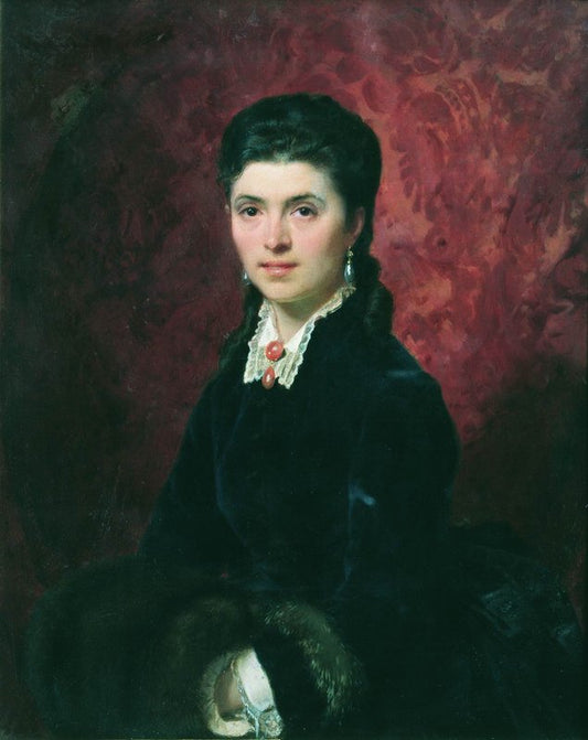 Portrait of Elena Tolstoy, vintage artwork by Fedor Bronnikov, 12x8" (A4) Poster