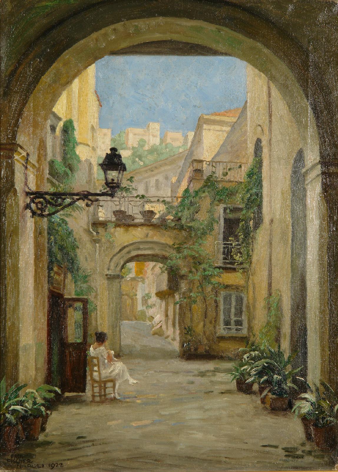 Street in Naples by Paul-Gustave Fischer,A3(16x12")Poster