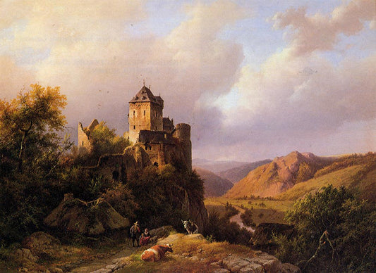 Resting on the Way to Pasture, vintage artwork by Barend Cornelis Koekkoek, A3 (16x12") Poster Print
