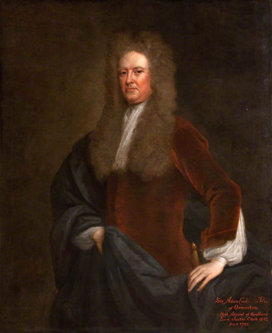Adam Cockburn, Lord Ormiston, Lord Justice-Clerk, vintage artwork by Attributed to William Aikman, 12x8" (A4) Poster