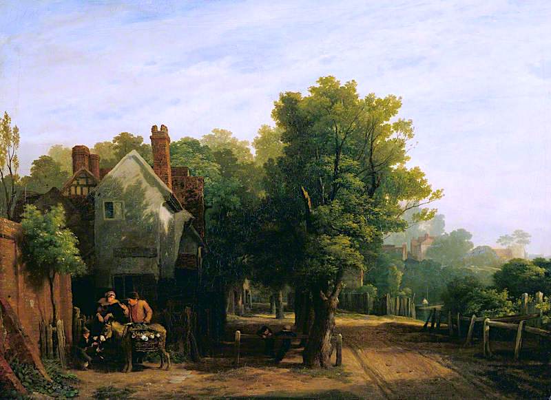 Near the Mall, Kensington Gravel Pits, vintage artwork by William Mulready, 12x8" (A4) Poster