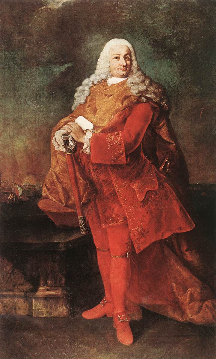 Portrait of Jacopo Gradenigo, vintage artwork by Alessandro Longhi, 12x8 (A4) Poster
