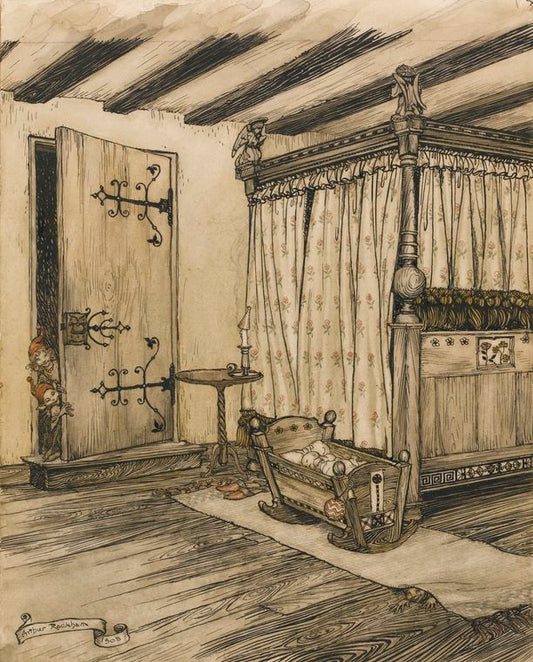Almost fairy tale, vintage artwork by Arthur Rackham, 12x8" (A4) Poster