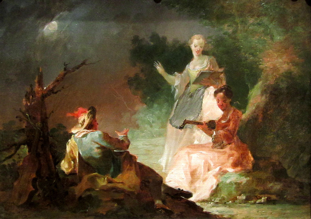 Pastoral Serenade, vintage artwork by Franz Anton Maulbertsch, 12x8" (A4) Poster