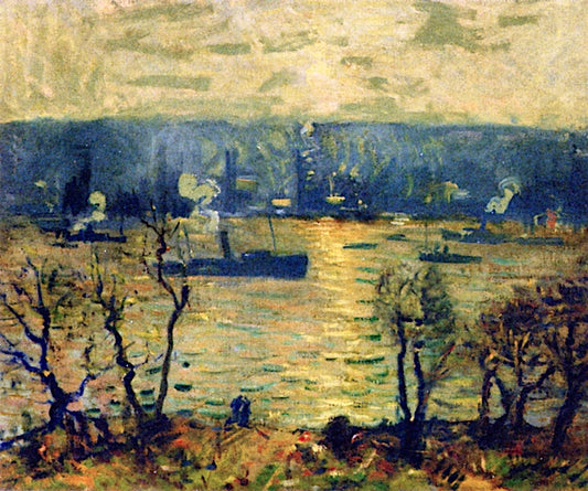 Along the Palisades, Hudson River, New York, vintage artwork by Arthur Clifton Goodwin, 12x8" (A4) Poster