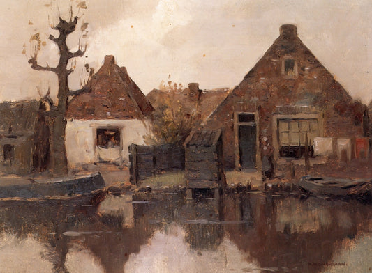 A House along the River Gein, vintage artwork by Piet Mondriaan, 12x8" (A4) Poster