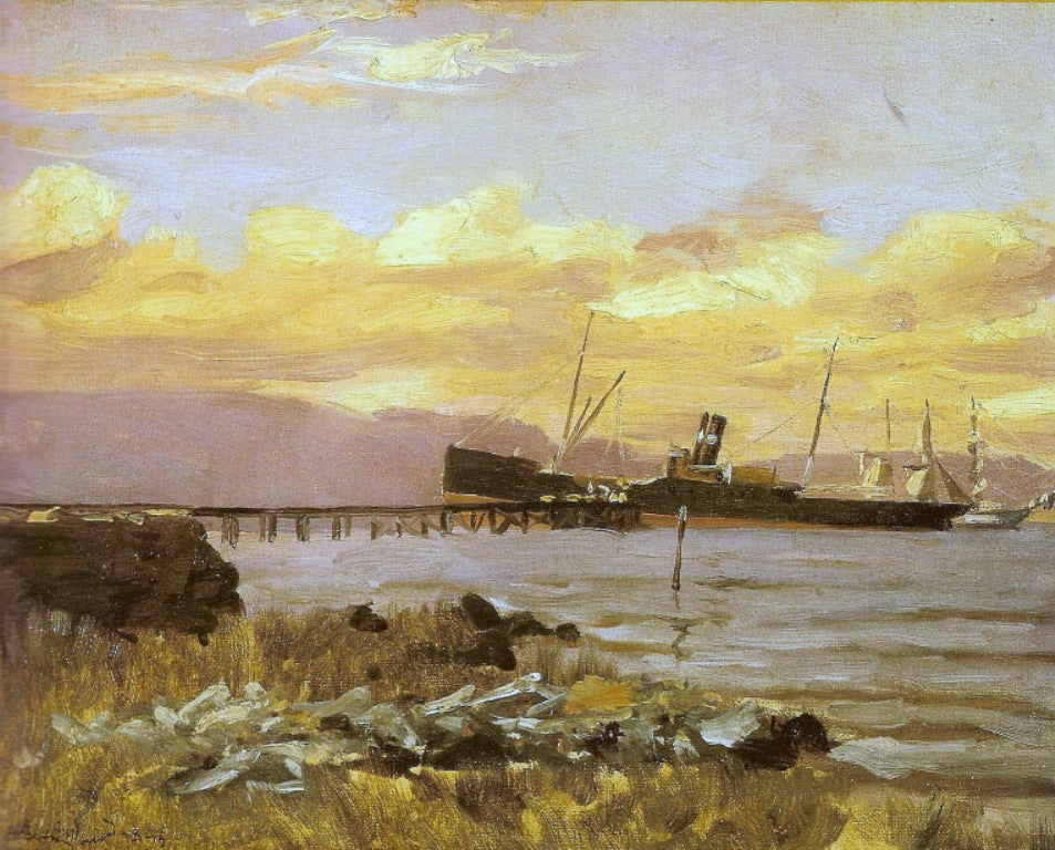 View of the harbor by Alfredo Andersen,A3(16x12")Poster