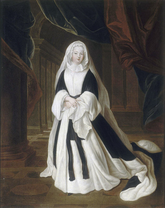 Portrait of Marie Louise Élisabeth d'Orleans as a Widow, vintage artwork by Louis de Silvestre, 12x8" (A4) Poster