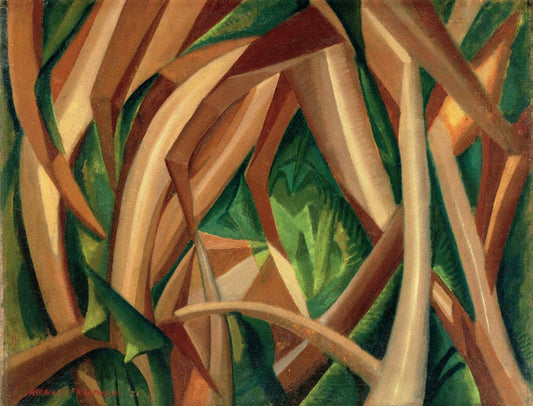 Leaf Abstraction I, vintage artwork by Arnold Friedman, 12x8" (A4) Poster