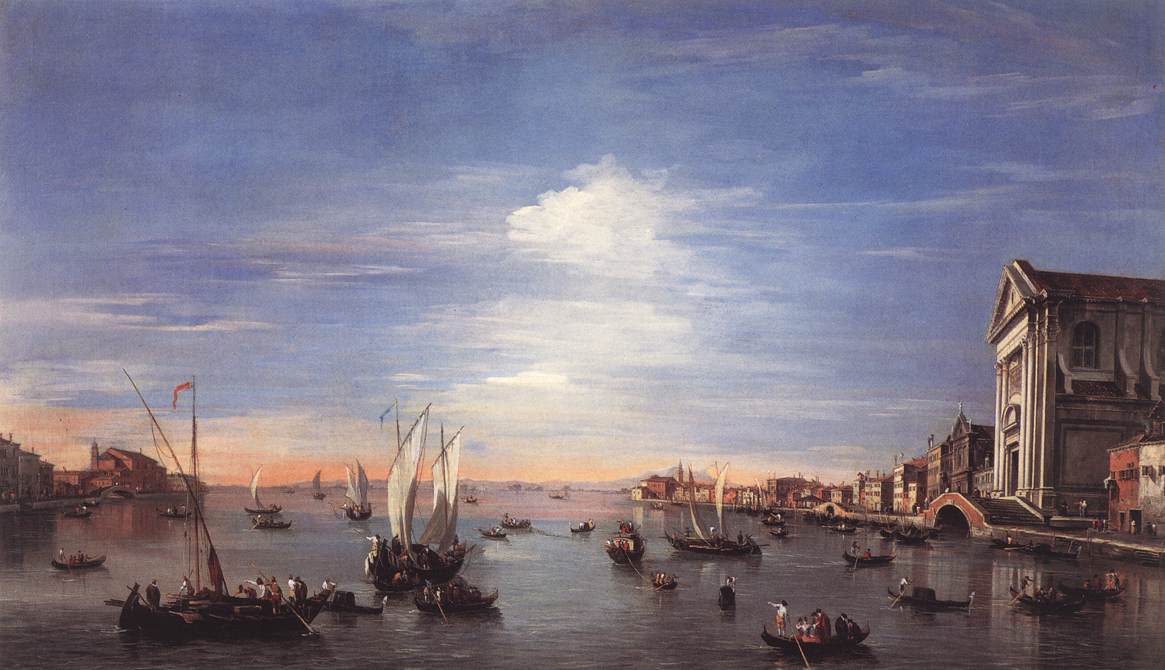 The Giudecca Canal with the Zattere, vintage artwork by Francesco Guardi, 12x8" (A4) Poster