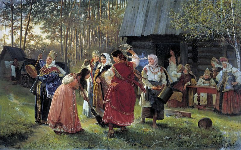 Girls' Party, vintage artwork by Alexei Korzukhin, 12x8" (A4) Poster