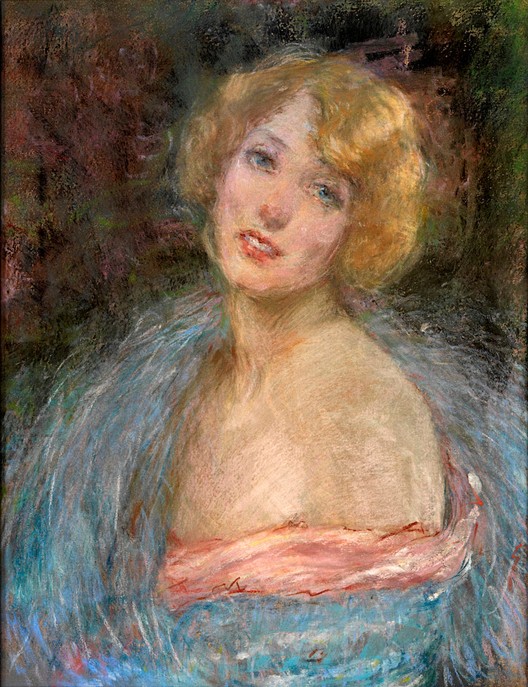 Blonde Girl with Boa by Alice Pike Barney,A3(16x12")Poster