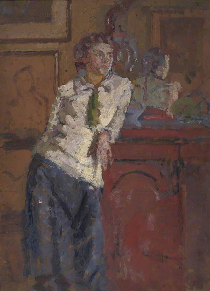The White Jumper, vintage artwork by Harold Gilman, 12x8" (A4) Poster