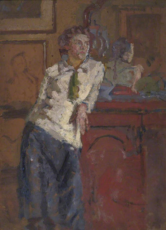 The White Jumper, vintage artwork by Harold Gilman, 12x8" (A4) Poster
