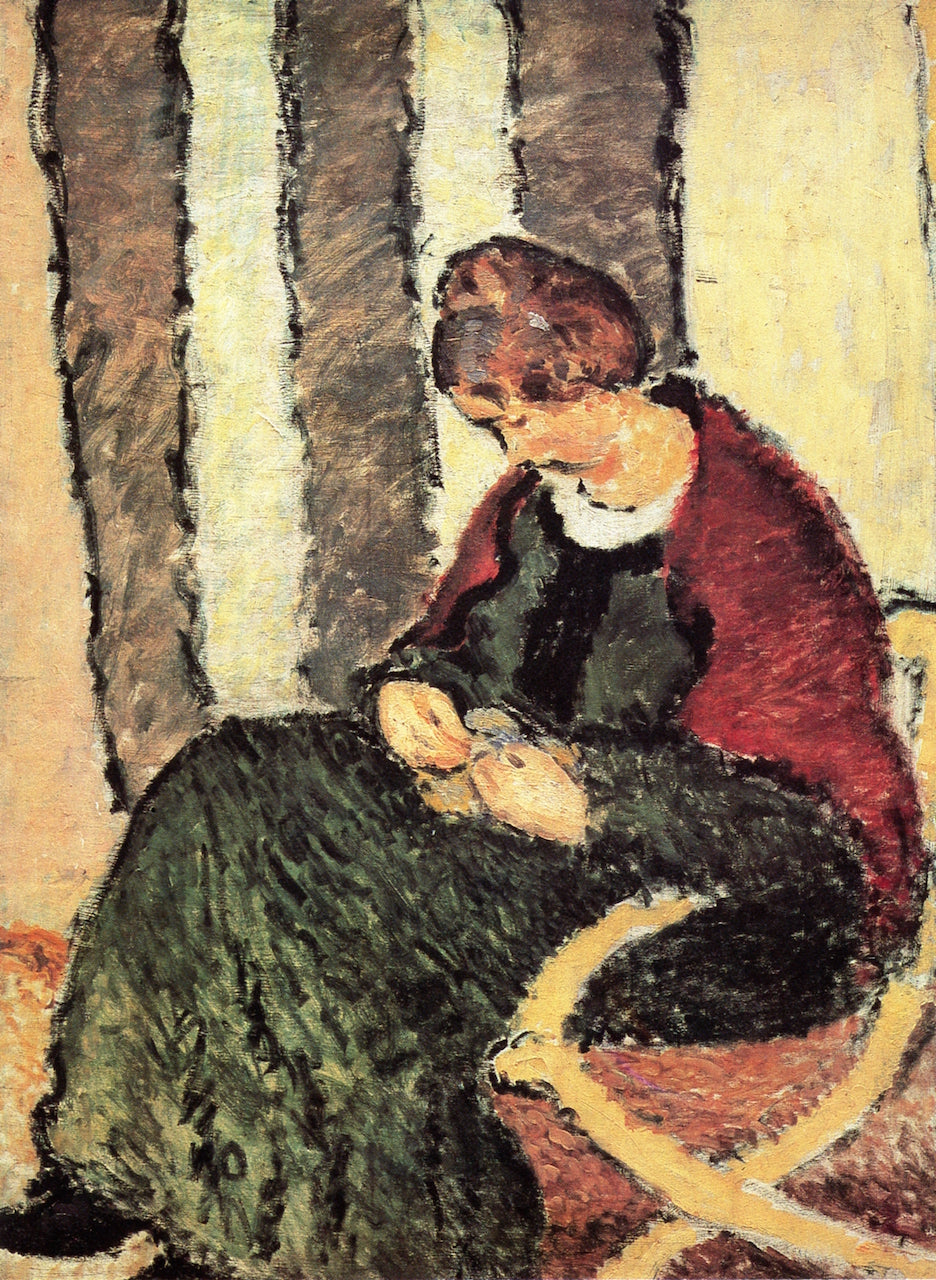 The Artist's Sister Wearing a Red Shawl by Harald Giersing,16x12(A3) Poster