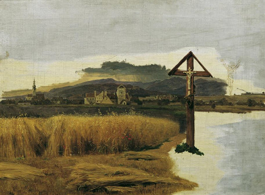 Landscape of Brunn am Gebirge, vintage artwork by Ferdinand Georg Waldmüller, A3 (16x12") Poster Print