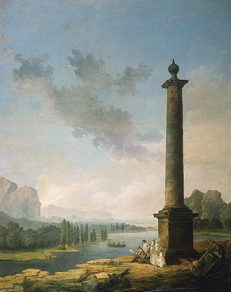 The Column, vintage artwork by Hubert Robert, 12x8" (A4) Poster